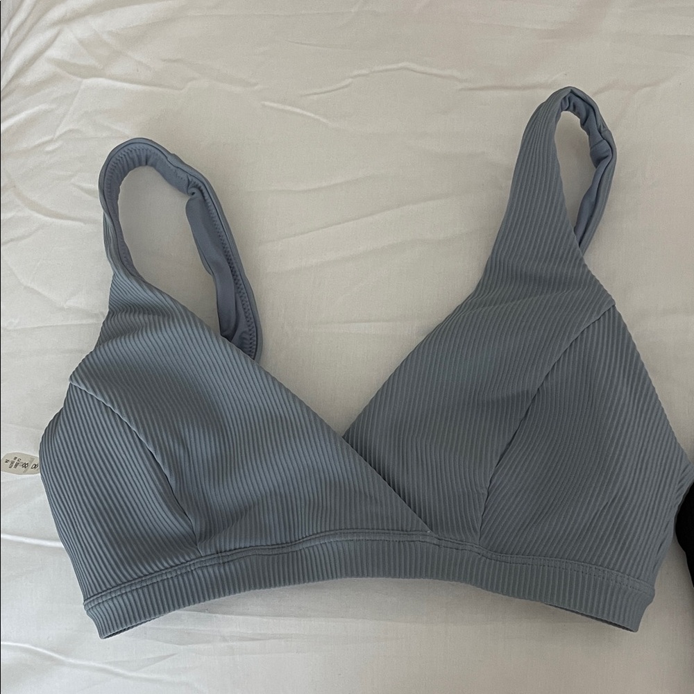 lululemon athletica Blue Ribbed Bikini Top